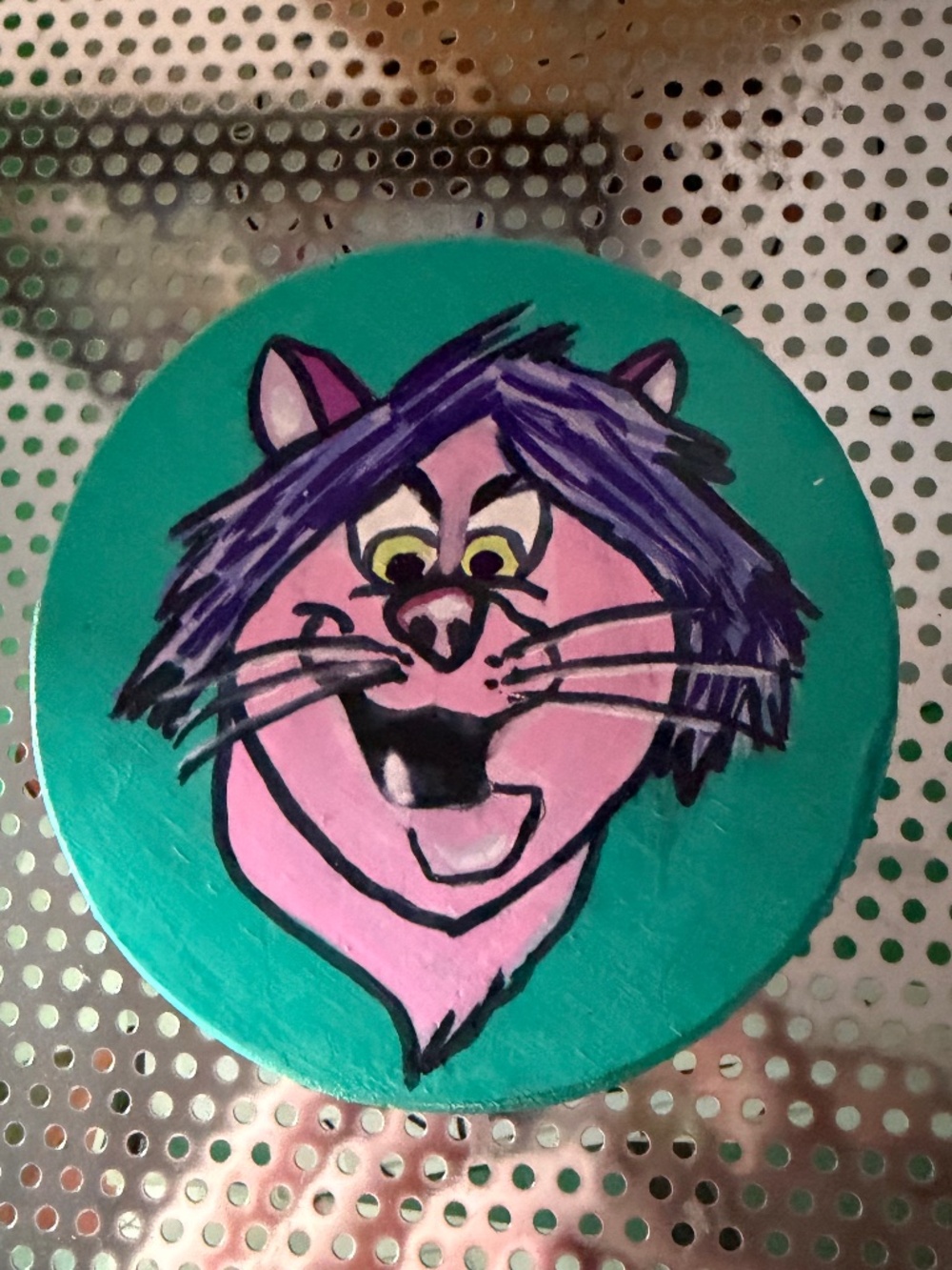 Custom Handpainted disney coaster  madam mim cat